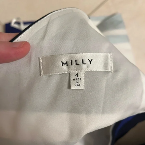 Milly cap sleeve crop top back zip nautical 4 like new - Picture 2 of 4